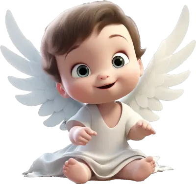 A little considerating cherub in a robe