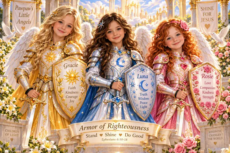 Gracie, Luna, and Rosie in Their Armor